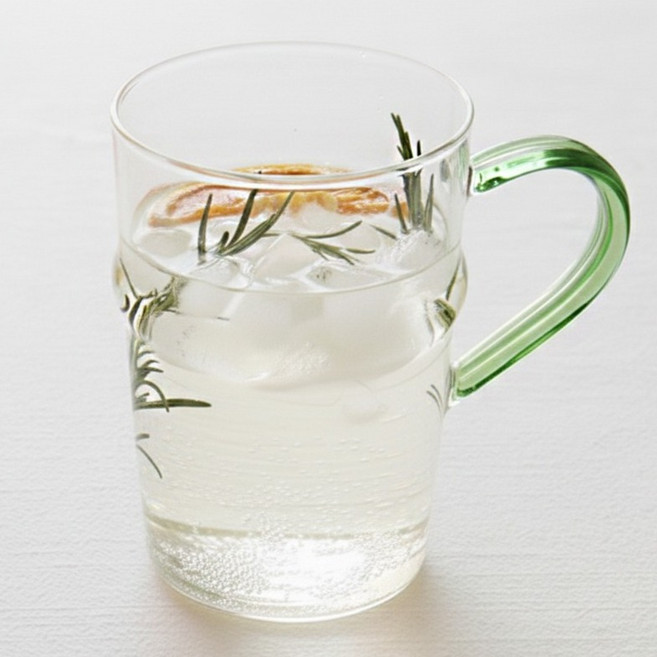 카모메키친 내열유리 프렌치 머그 500ml, 그린, 1개