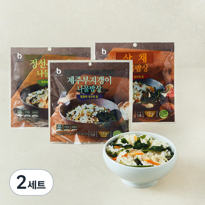 유명 나물밥상 13g x 3종 + 간장소스 3개 세트, 129g, 2세트