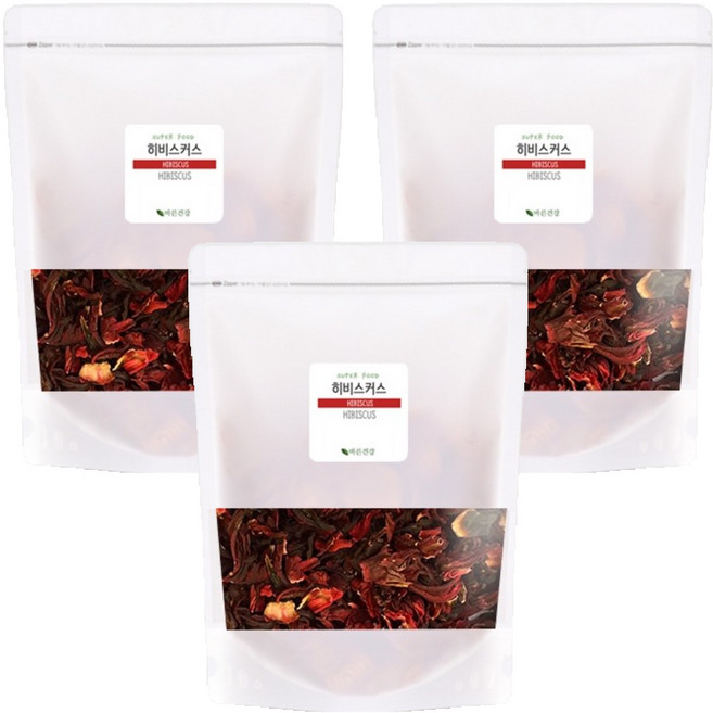 바른건강 히비스커스 원물 허브차, 200g, 3개