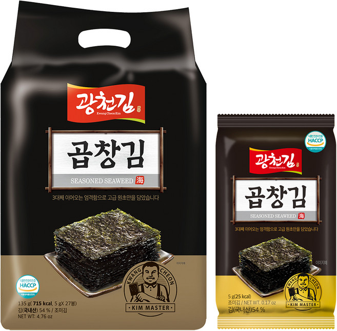 광천김 곱창도시락김, 5g, 27개