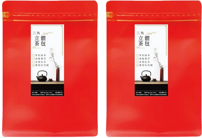 喝茶閒閒 三角立體茶包 蜜香紅烏龍, 2.5g, 30包, 2袋