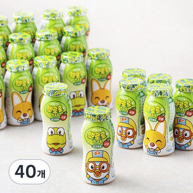 빙그레 뽀로로 요구르트 사과, 80ml, 20개입, 2개
