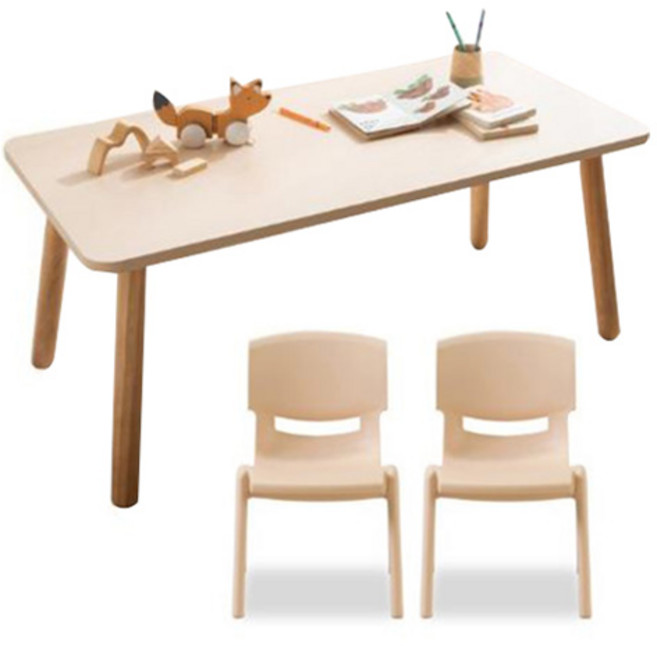 리바트 꼼므 1200 아이책상 + 의자 2p 세트 방문설치, 베이지