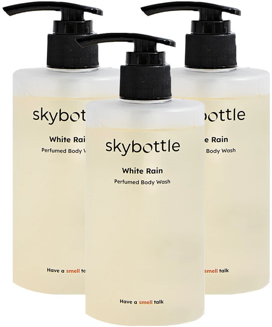 스카이보틀 퍼퓸 바디워시 화이트레인, 300ml, 3개 - 쿠팡