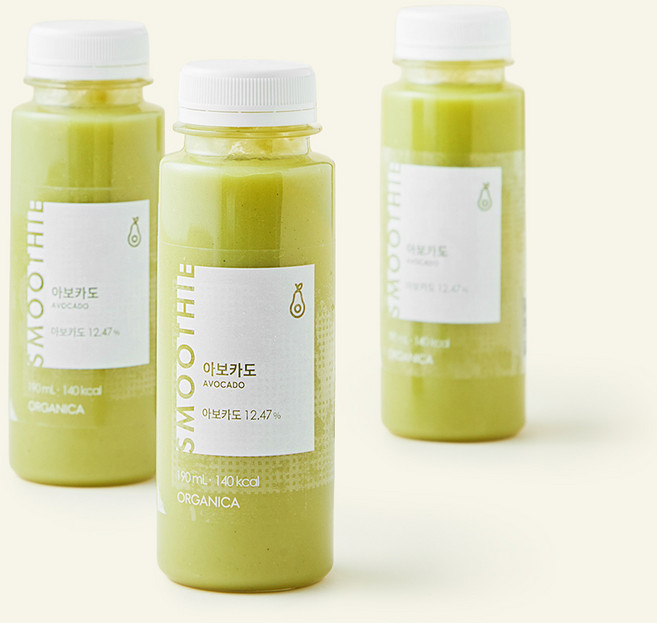 올가니카 아보카도 과채주스, 190ml, 3개