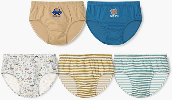 유니프랜드 남아용 키즈베어 면 삼각팬티 5종 세트