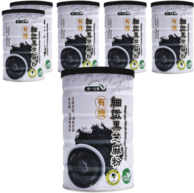 統一生機 有機細緻黑芝麻粉, 350g, 6罐