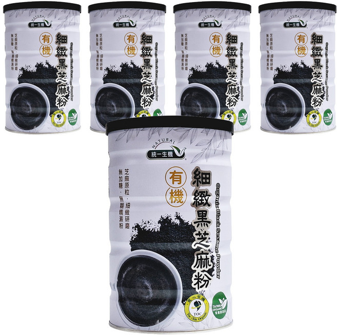 統一生機 有機細緻黑芝麻粉, 350g, 5罐
