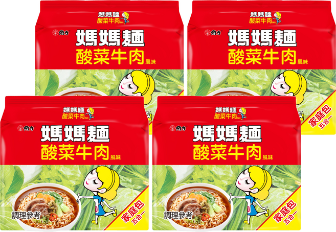 維力 媽媽麵 酸菜牛肉風味 75g, 20包