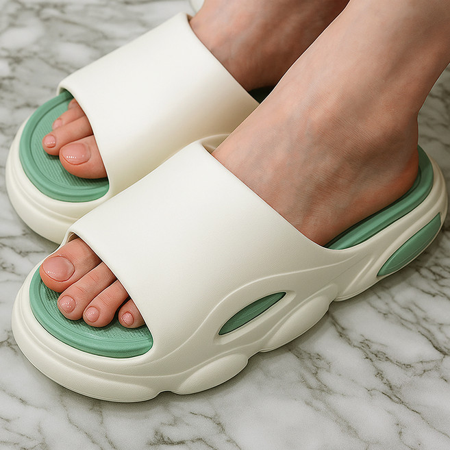 라이프란스 발편한 족저근막 EVA 사무실 층간소음 슬리퍼, 화이트민트, 1개