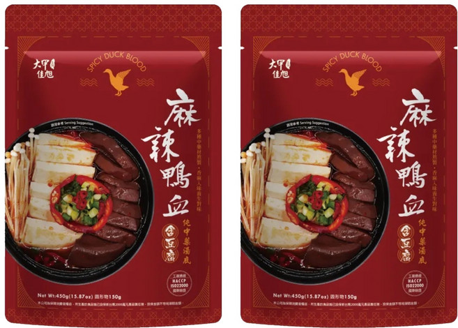大甲佳旭 麻辣鴨血豆腐, 450g, 2包