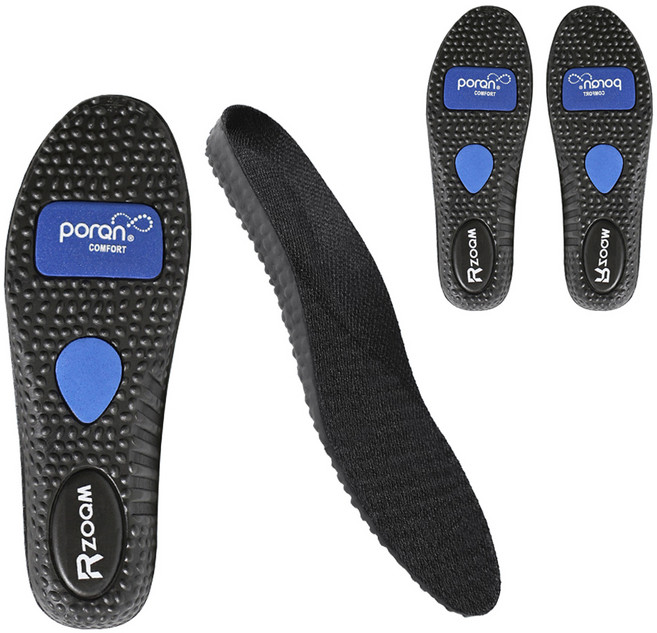 한봄누리 런닝 스포츠 에어 쿠션 발아치 깔창 블랙 양발 세트, 2세트