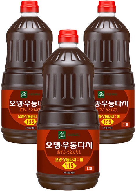 이엔푸드 오뎅 우동다시, 1.8L, 3개