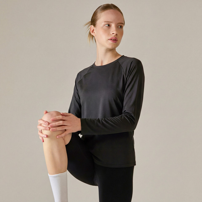 베이직하우스 여성용 쿨 브리즈 에어드라이 라글란 긴팔 티셔츠 LZTS3210