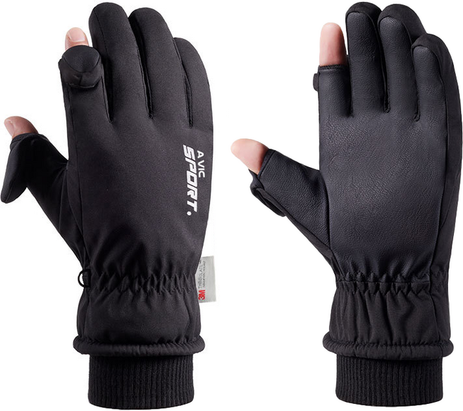 에이빅 3M 신슐레이트 보온 스마트 터치 오토바이 장갑, 블랙