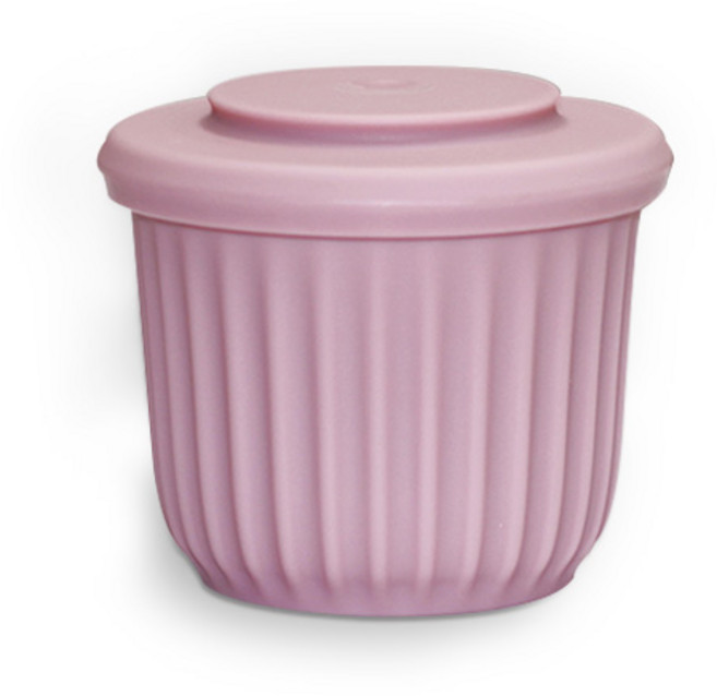 마미스테이블 식품용 실리콘 밀폐용기 머핀볼 L 베이비핑크, 1개, 400ml