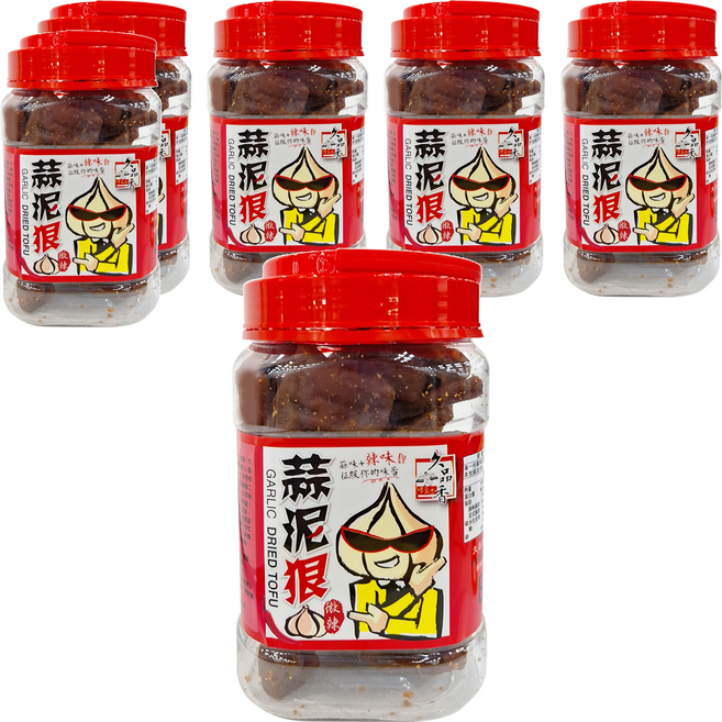 久品香 蒜泥狠豆乾 微辣, 350g, 6罐