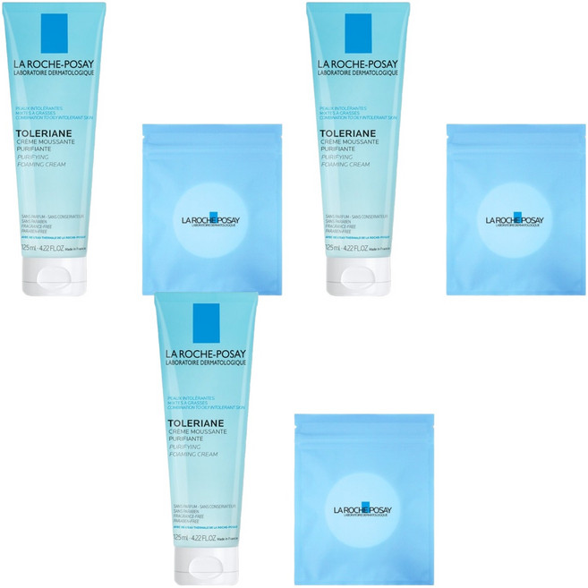 라로슈포제 똘러리앙 퓨리파잉 포밍 크림 125ml + 화장솜 30p 세트, 3세트