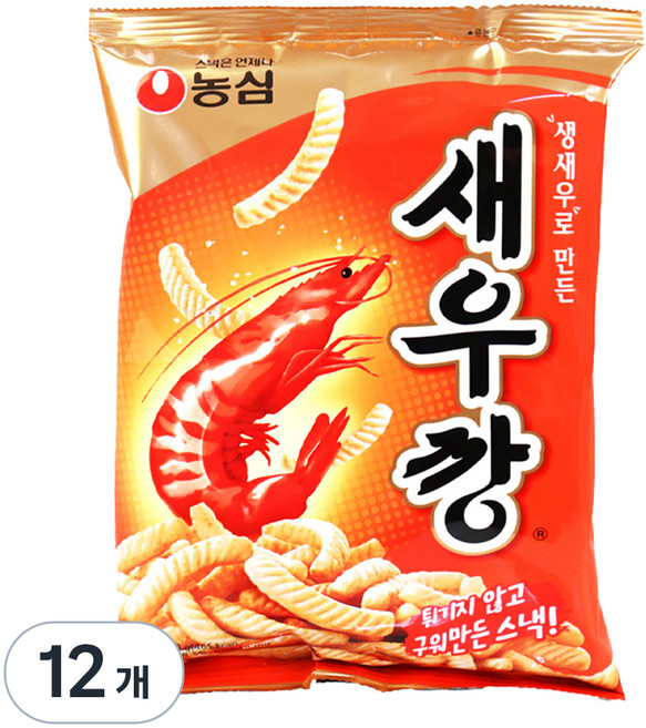 농심 새우깡, 90g, 12개