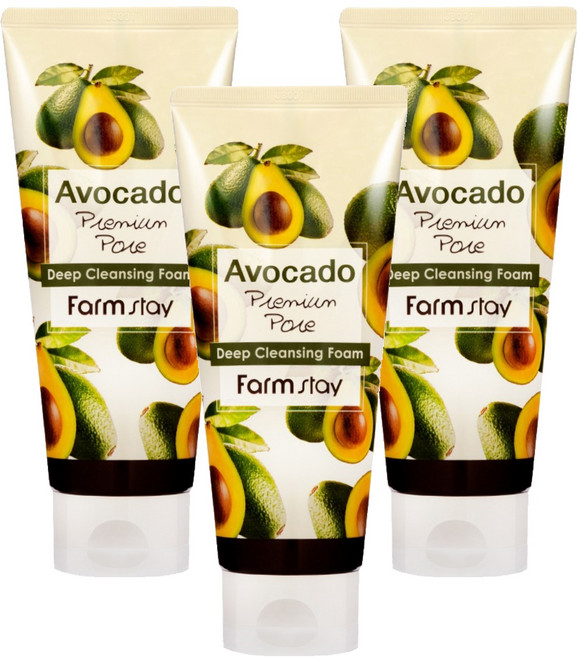 팜스테이 아보카도 프리미엄 포어 딥 클렌징 폼, 180ml, 3개