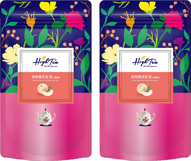 High Tea 伂橙 春映桃花紅茶 白桃風味, 2.5g, 12包, 2袋