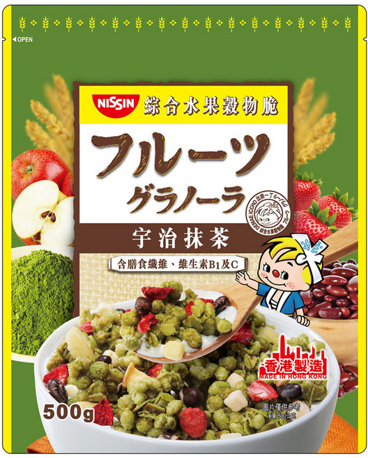 NISSIN 日清 綜合水果穀物脆 宇治抹茶, 500g, 1包