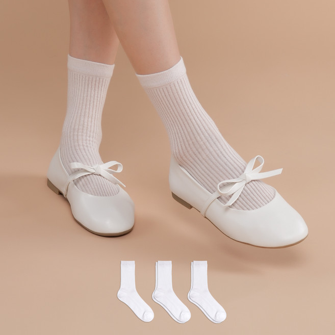 삭피엔스 여성용 시스루 패션양말 3켤레 세트