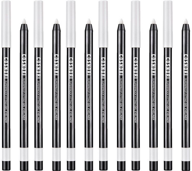 [비건뷰티] 코스노리 슈퍼프루프 피팅 젤 아이라이너 펜슬 0.4g, 06 샤인 스노우, 6개