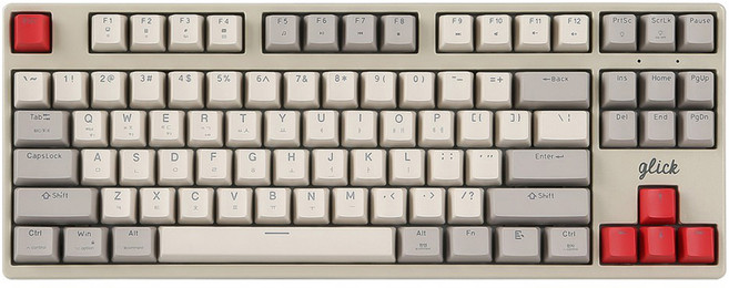 지클릭커 슈퍼히어로 저소음 풀 윤활 무선 블루투스 기계식 키보드, 레트로, SPK87, 저소음 적축