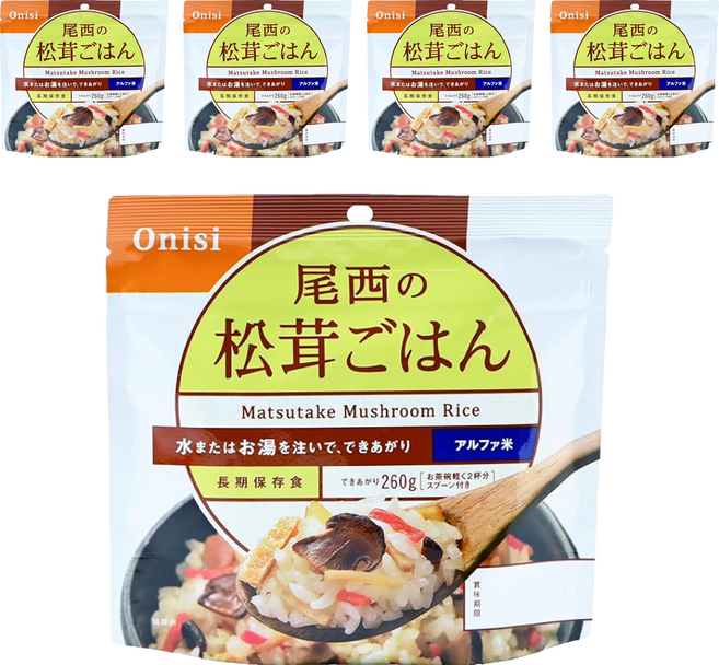 Onisi 尾西 沖泡即食飯 松茸風味, 100g, 5包