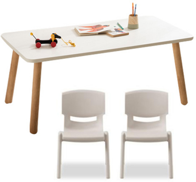 리바트 꼼므 1200 아이책상 + 의자 2p 세트 방문설치, 화이트(책상), 그레이(의자)