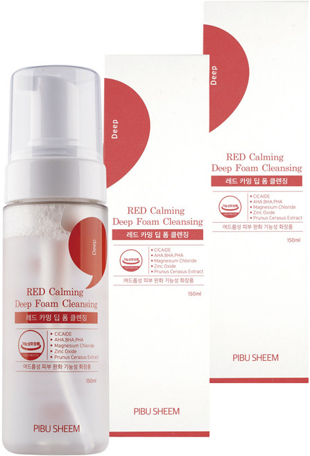 피부쉼 레드 카밍 딥 클렌징 폼, 150ml, 2개