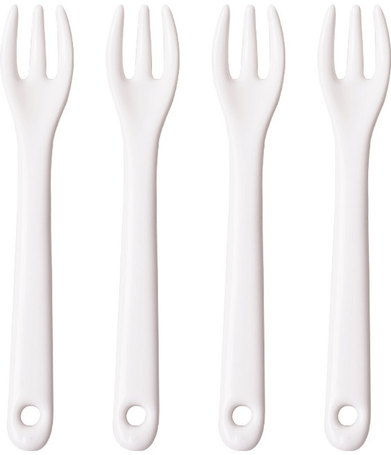 보울보울 국산 볼볼홈파티 티포크, 유광화이트, 4개