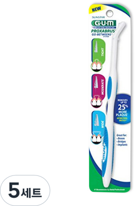 검 치간칫솔 핸들 + 리필모 3p, 0.48mm, 3개입, 5세트
