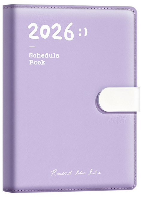 咔巴熊 2026年磁搭扣萬用記事本, 淺紫色, 1個