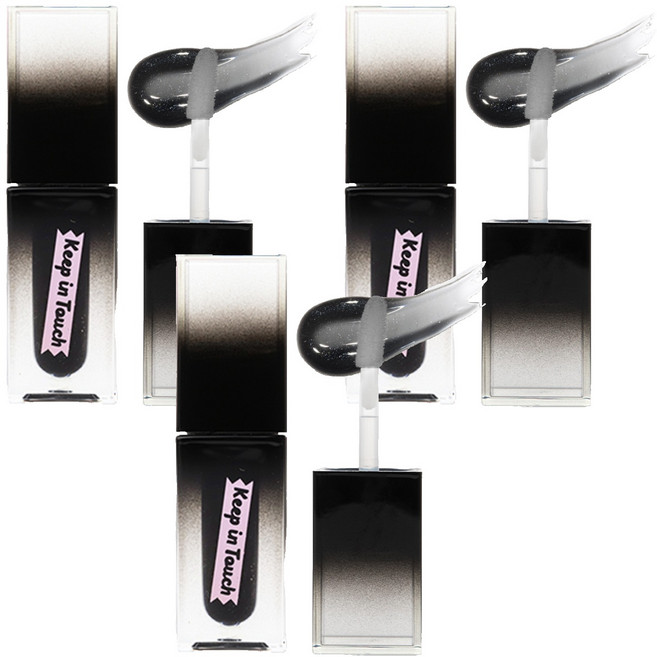 [비건뷰티] 키핀터치 더 블랙 립 플럼퍼 틴트, 로얄미드나잇, 3.8ml, 3개