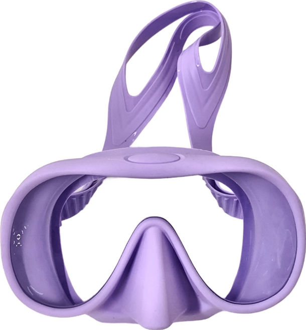 AQUATEC 無框矽膠單面鏡 MK-202 紫色 男用 寬版 177mm * 97mm 1個, Purple 紫色