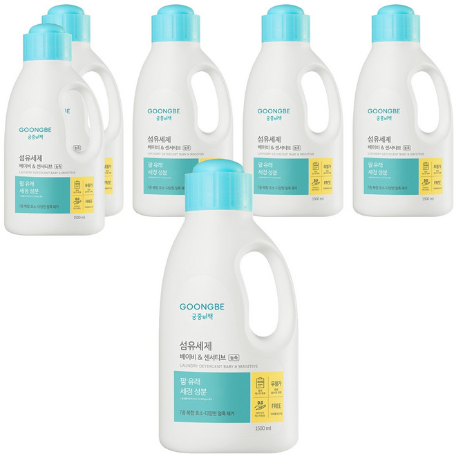 궁중비책 고농축 베이비 & 센서티브 섬유세제 용기, 6개, 1.5L