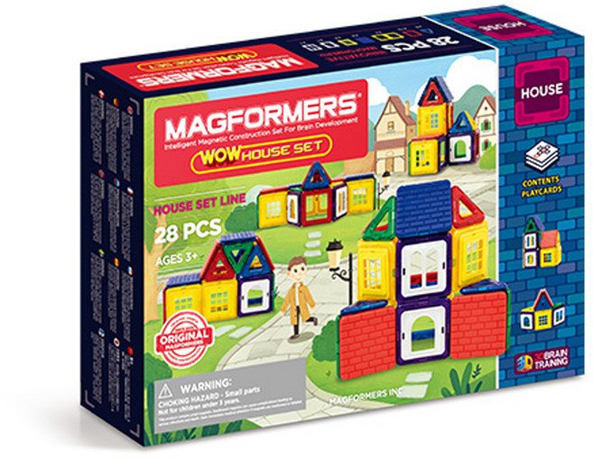 맥포머스 와우 하우스 자석블럭 28p, 혼합색상, 1개