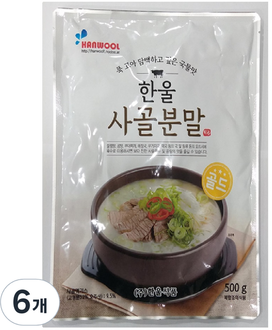 한울식품 사골분말, 6개, 500g