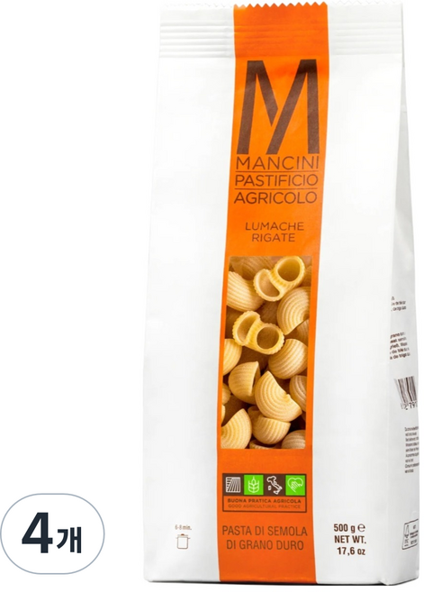 만치니 Lumache rigate 만치니 루마케 리가테, 4개, 500g