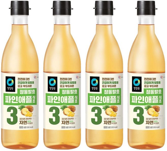 청정원 정통 파인애플 식초, 800ml, 4개