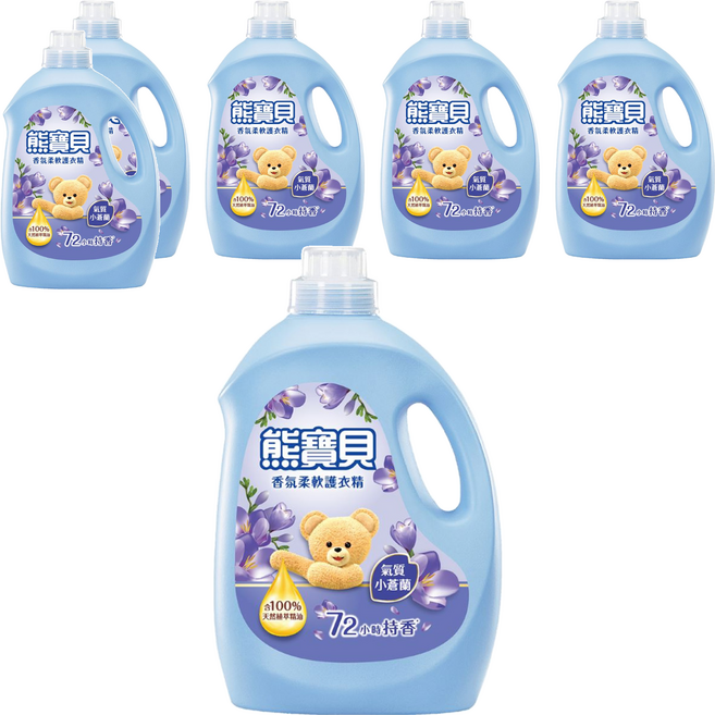 Snuggle 熊寶貝 香氛柔軟護衣精 家庭號 氣質小蒼蘭, 3L, 6桶