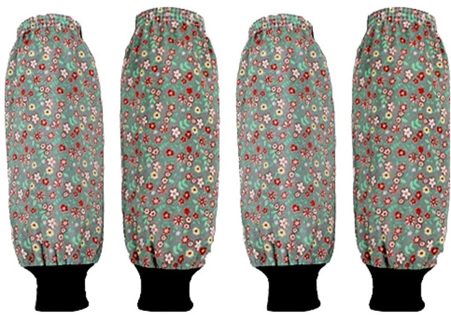 윰스 여성용 성인 오염방지 양손 플라워 팔토시 4p, 그린플라워