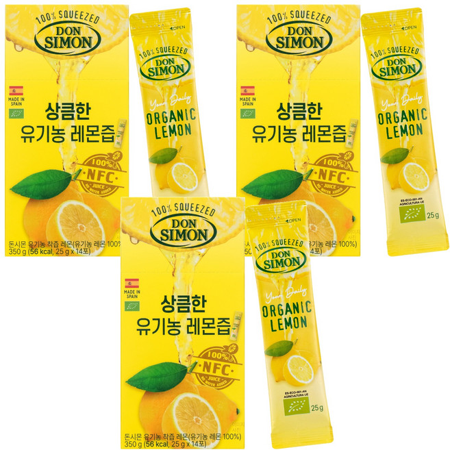 돈시몬 유기농 착즙 레몬즙, 25g, 42개