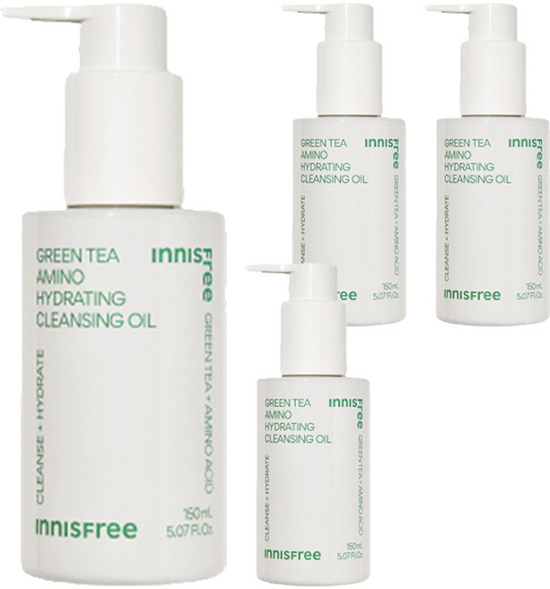 이니스프리 그린티 수분 아미노 클렌징 오일, 150ml, 4개