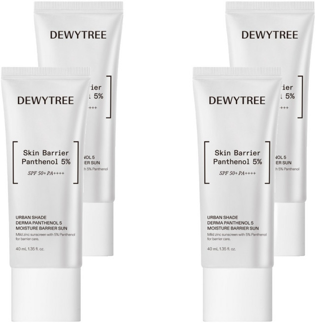 듀이트리 어반 쉐이드 더마 판테놀 5 수분 장벽 선크림 SPF50+ PA++++, 40ml, 4개