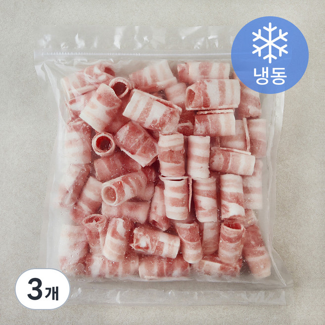 돌돌말이 대패삼겹살 바로구이 (냉동), 3개, 750g