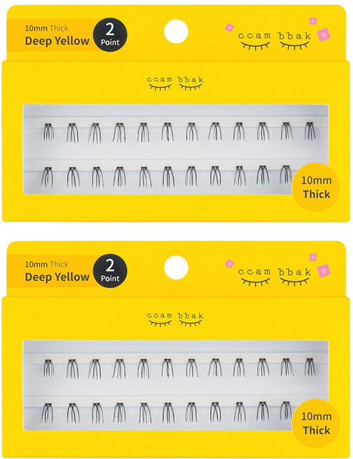 깜빡 인조 가닥속눈썹 패키지버전 10mm 띠크 2기둥, 띠크(블랙), 2개
