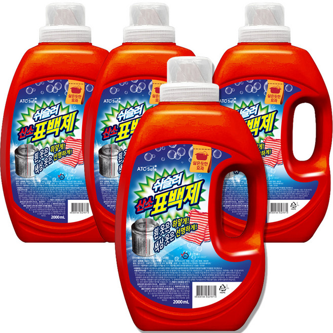 쉬슬러 산소 표백제, 2L, 1개입, 4개